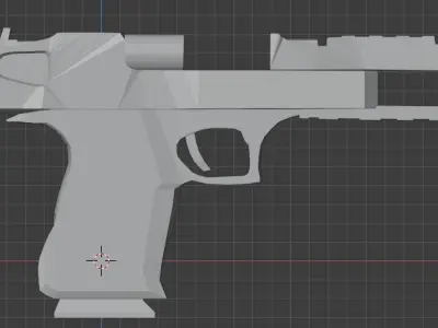Golden Desert Eagle - LOW POLY - Game Engine Ready Low-poly 3D model