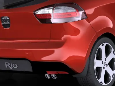 Kia Rio 3-door Hatchback 2014 VRAY 3D model