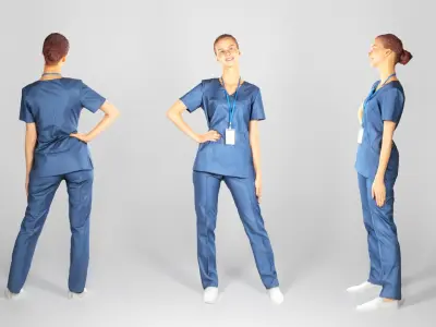 Young surgical nurse smiling 104 Low-poly 3D model