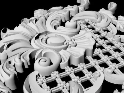 Central decor ornament for furniture 3D model 818