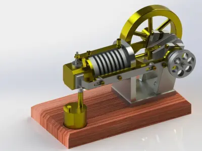 Air cooled vacuum engine  3D model