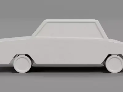 Paper Car Low-poly 3D model