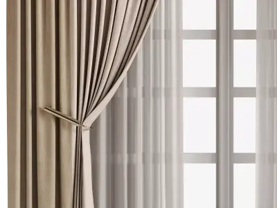 Curtain For interior 124 Low-poly 3D model