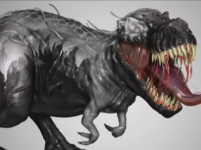 Venom Rex Marvel Print Ready Concept Dinosaur 3D model