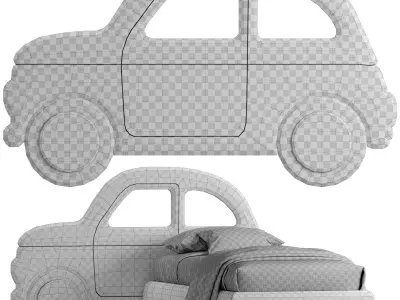 Bside Car bed with 2 variant 3D model