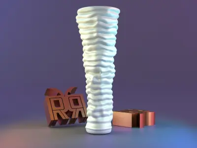 Deformed fabric parametric vase 02 Free 3D print model