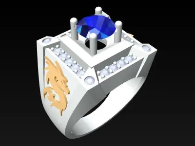 Dragon Ring - Mens Ring - N5269 3D print model