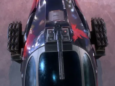 Blueprints Sci-Fi Vehicle for Unreal Engine Low-poly 3D model