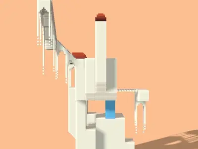 Voxel monument valley  Low-poly 3D model