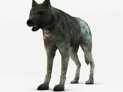 Wolf Low-poly 3D model