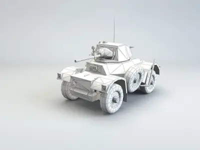 Low Poly Daimler MK II armored car Low-poly 3D model