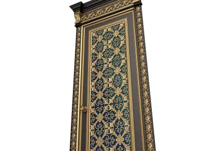 Carved Door Classic 01202 Black Low-poly 3D model