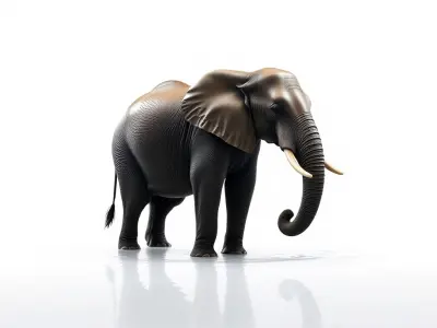 Glossy Elephant Wildlife Sculpture model pack Low-poly 3D model