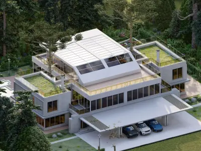 Casa Scene-villa-modern house 3D model