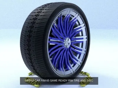 ORTAS CAR RIM 65-66 GAME READY RIM AND TIRE 3D Model Pack