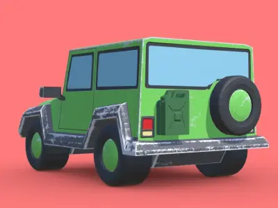 Jeep - Stylized Race Car Pack Low-poly 3D model