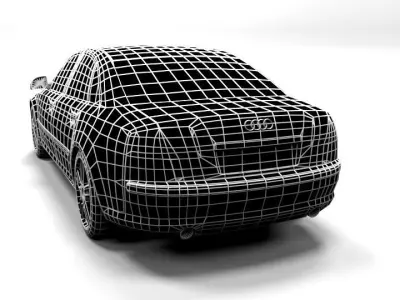 AUDI A8 2008 LOWPOLY Low-poly 3D model