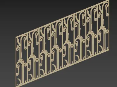 Iron railing 3D modal design 3D railing railing design  3D model