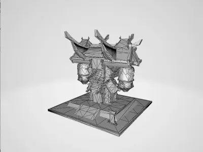 White film ancient architecture 3D model