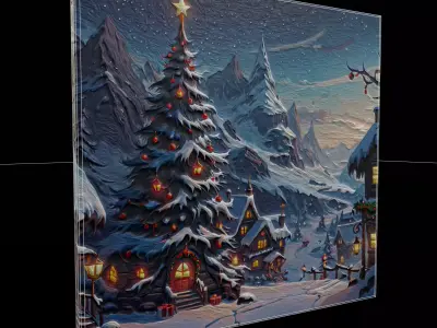 Christmas Tree Painting Two Low-poly 3D model