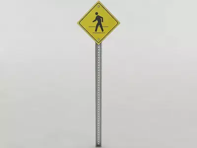 Pedestrian Crossing Sign 3D model