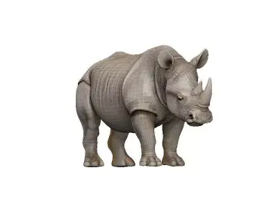Rhino Low-poly 3D model shop