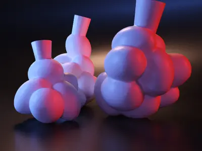 Vase clouds set 3D print model