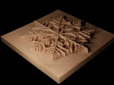 Snowflake Unique Sandcasting Bas High Relief CNC 3D print model