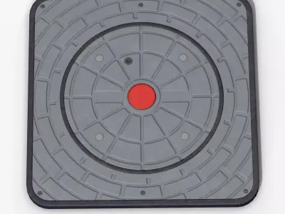 Hydraulic Bollard Low-poly 3D model