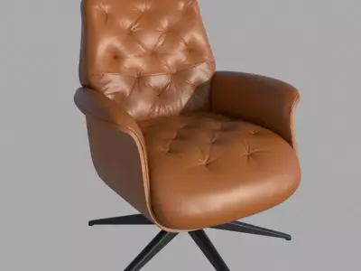 leather chair Low-poly 3D model