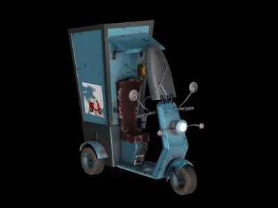 Motorcycle or Food Delivery Sushi Scooter  3D model