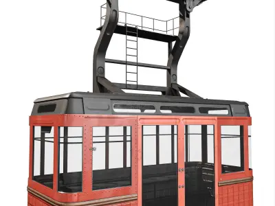 Cable Car Low-poly 3D model