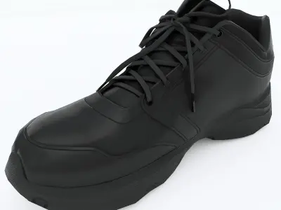 Sneaker leather shoe Low-poly 3D model