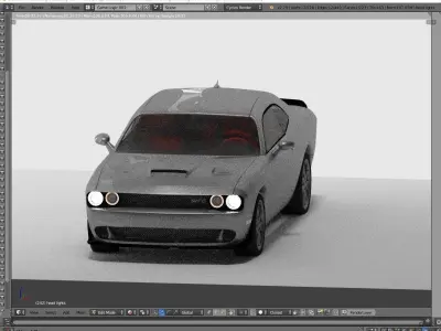 Dodge Challenger srt hillcat 2015 obj 3ds blender and fbx Low-poly 3D model