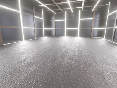 Car studio interior Low-poly 3D model