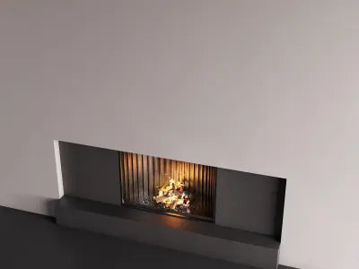 Decorated Wall with Fireplace - 6 3D model