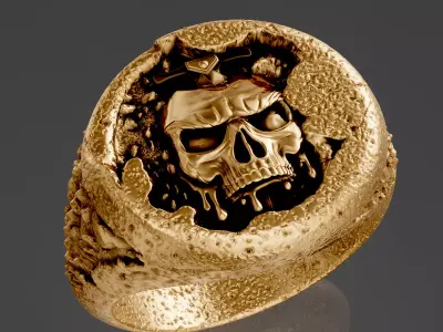 Skull Luxury Stone Rock Printable Jewel Pendant 3D print model