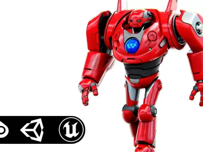DROID RED DEAMON Rigged for Unreal Engine - Unity - MIXAMO  3D model