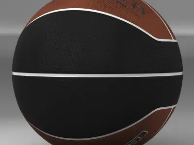 Basketball ball euro brownblack Low-poly 3D model