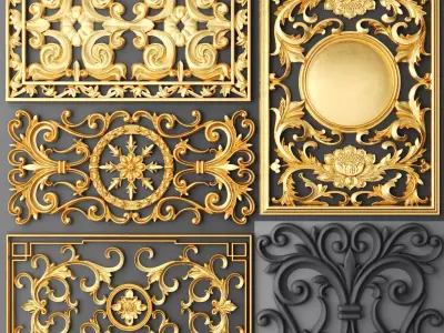 Fretwork SET 3D 12 3D model