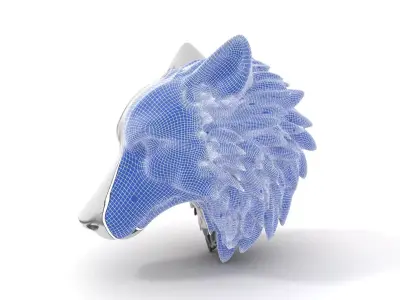 Silver Wolf Head model pack Low-poly 3D model purchase