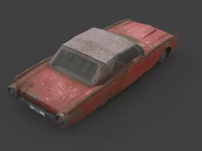 Abandoned Car - Ford Thunderbird 1962 Low-poly 3D model