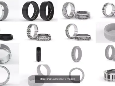 Men Ring Collection 3D Model Pack