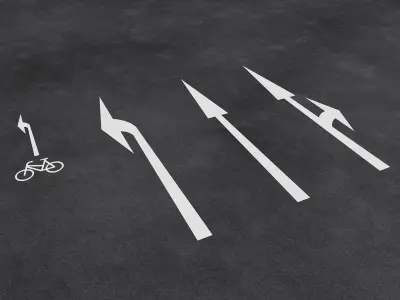 Street Arrows Road Arrows European Low-poly 3D model