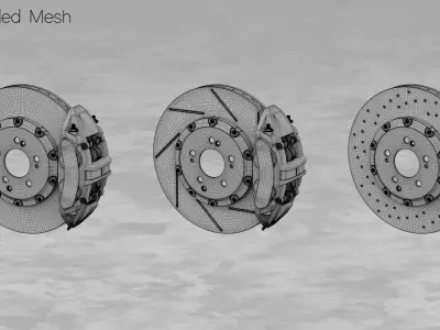 Brembo 360x32 4 Piston Brake 3D Model 3D model
