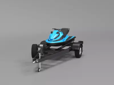 Water Scooter and Trailer 3D model