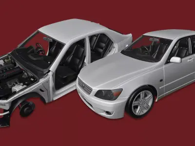Toyota Altezza RS200 Lexus IS200 Lexus IS300 Low-poly 3D model