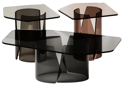Luxury Living Group Cross Coffee and Side Tables 3D model