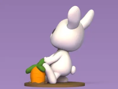 Bunny pulling a carrot 3D print model