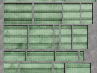 Wall panels set stained lining set 3D model